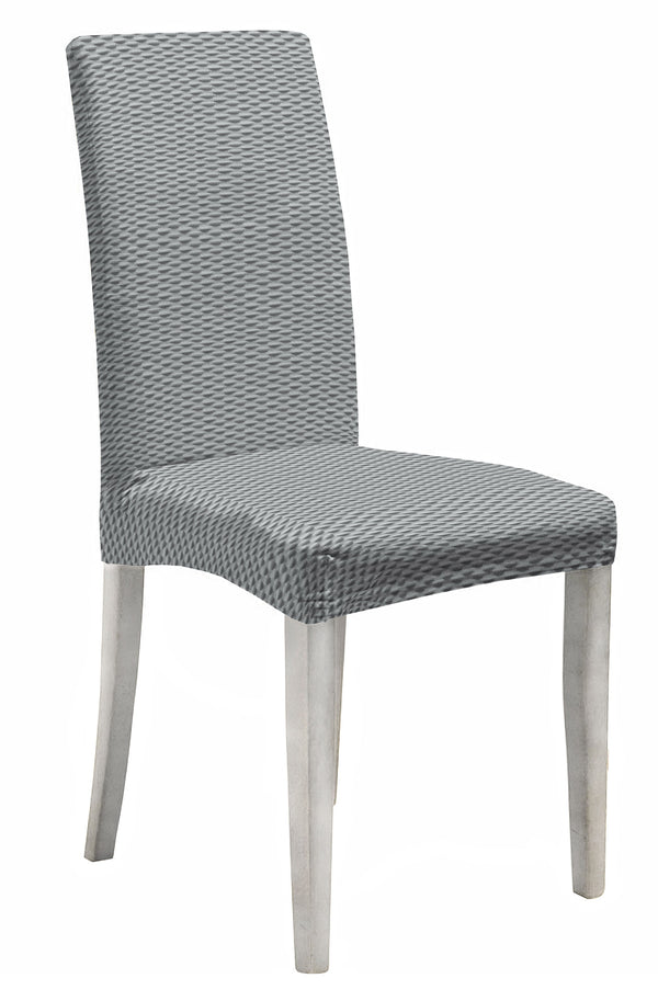 sconto Lot de 2 housses de chaise avec dossier élastiqué en polyester tendance gris clair