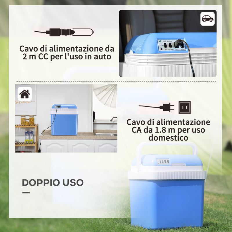 Frigo Portatile Elettrico per Auto 48W 40x30x43 cm 24L Bianco e Blu-7