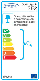 Saliscendi D45 1xE27 Montatura Bianca Vetro Lastra Bianco E-Energy Camilla-2