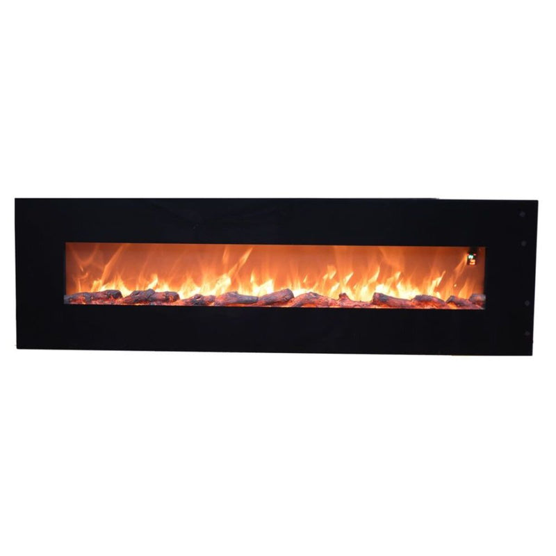 Camino Elettrico da Parete 182,5x55x13,9 cm 1500W Effetto Fiamma Sined Pordoi Nero-1