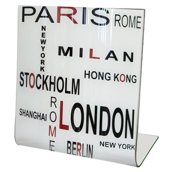 Lampe 1xE14 Cadre Verre Blanc Plaque Capitals E-Energy Capitals sconto