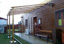 Pergola da Giardino Addossata 3x5x2,20-2,40 m in Legno Senza Copertura -3