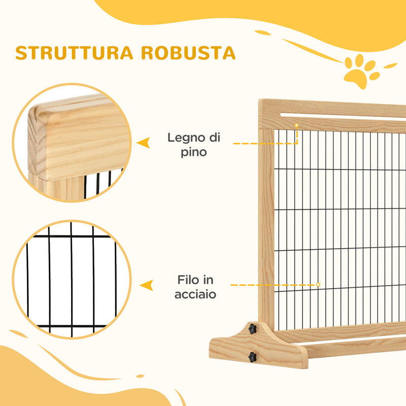 Cancelletto di Sicurezza per Cani 104-183x36x69 cm Estensibile in Legno-6