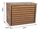 Copri Condizionatore con Veneziane Mobili 132x58x147 cm in Legno Abete Termo Trattato-4