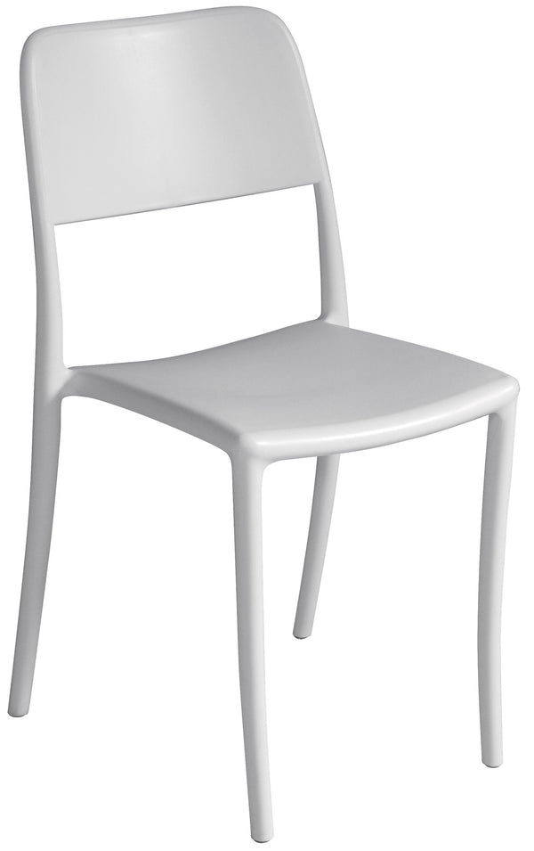 Chaise de jardin empilable 44x53x83 cm en polypropylène blanc sconto