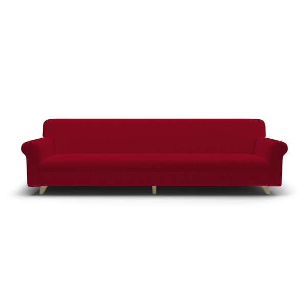 sconto Housse de canapé extensible en polyester et coton bordeaux tendance