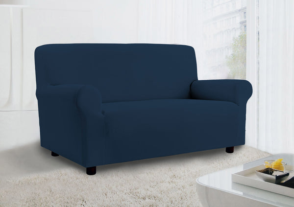 online Housse de canapé en coton stretch Vanity bleu foncé