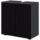 Mobile Sotto Lavabo Bagno 2 Ante 60x30x60 cm in Legno Nero-1