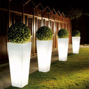 Vaso Luminoso da Giardino a LED 38x38x80 cm in Resina 5W Cedar Multicolore-7