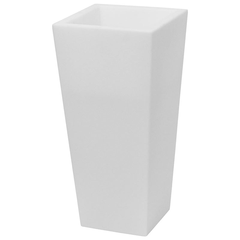 Vaso Luminoso da Giardino a LED 38x38x80 cm in Resina 5W Cedar Bianco Caldo-1