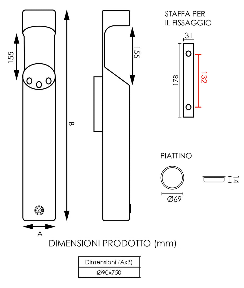 Posacenere da Parete Ø9 cm in Acciaio 3L per Esterno-5