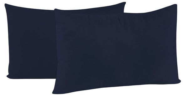 acquista Paire de taies d'oreiller 52x82 cm en microfibre uni bleu foncé