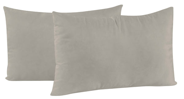 Paire de taies d'oreiller 52x82 cm en microfibre unie gris clair online