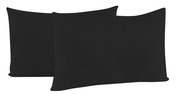 Paire de taies d'oreiller 52x82 cm en microfibre unie noire acquista