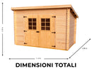 Casetta Box da Giardino 3x1,85 m Senza Pavimento in Legno Picea Massello 20mm Charente-3