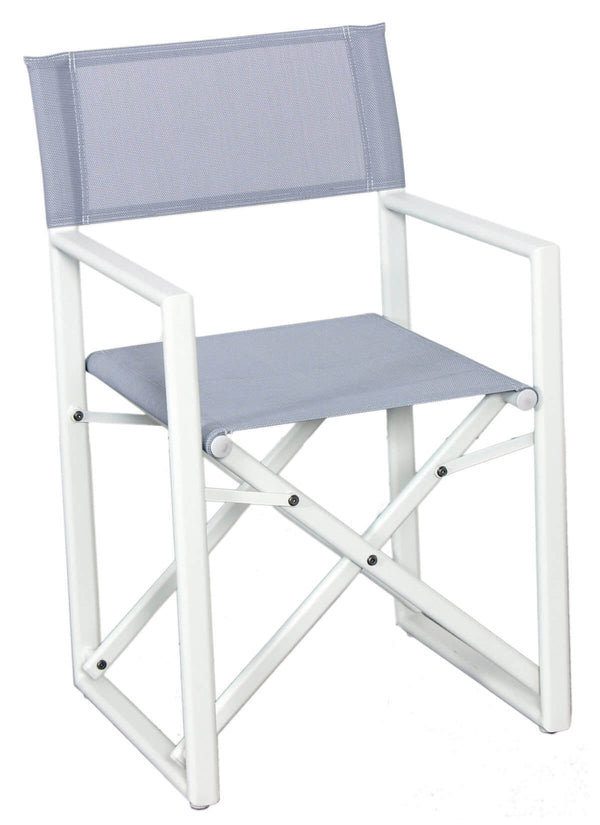 Chaise de jardin pliante en aluminium et textilène Vorghini Imola blanc et gris prezzo