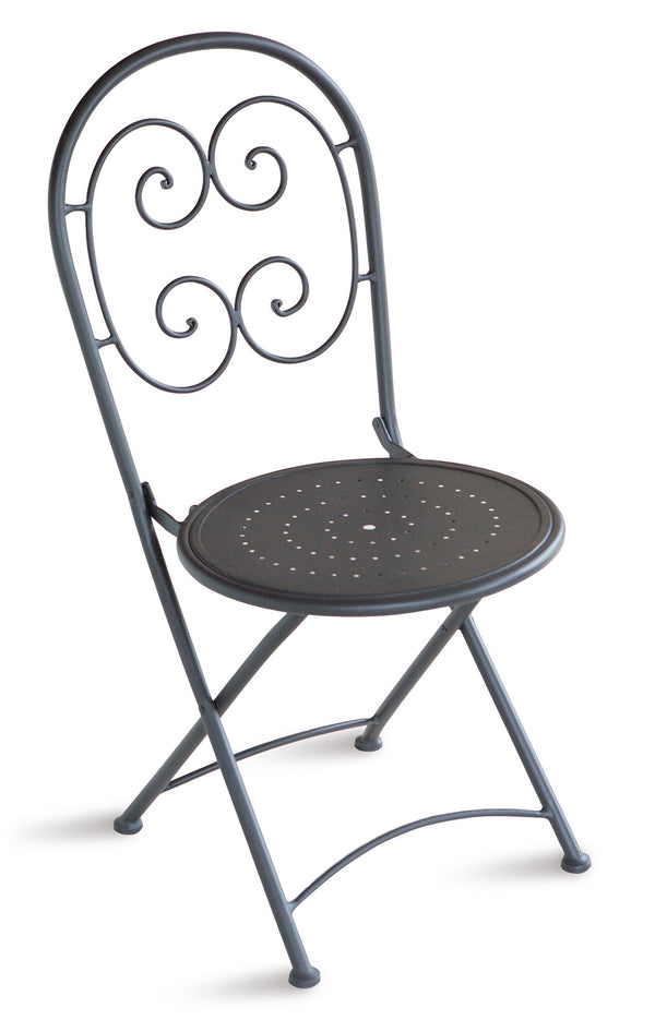 prezzo Chaise de jardin pliante 41x55x91 cm en fer Orta gris anthracite