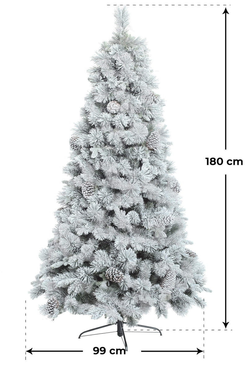 Albero di Natale Artificiale Innevato Cigno Verde Varie Misure-2