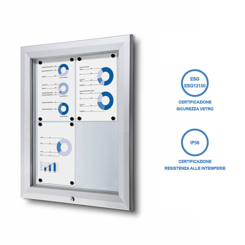 Bacheca da Esterno con Apertura a Ribalta 58,5x76x4,7 cm in Alluminio Grigio Chiaro-9