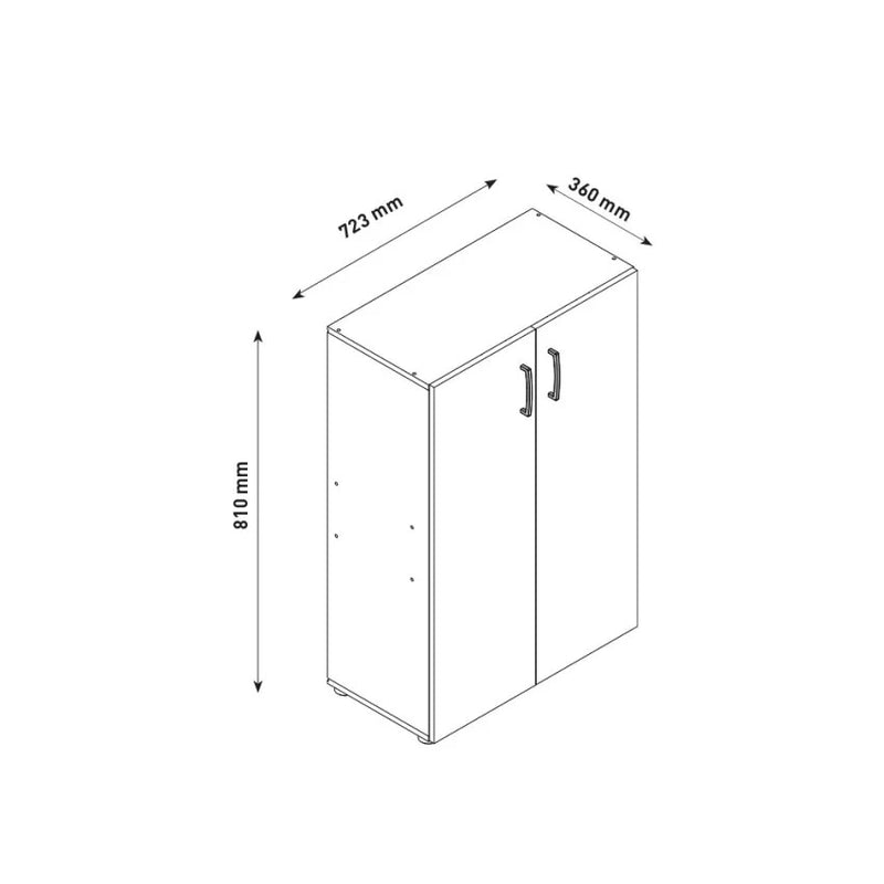 Armadietto Multiuso 2 Ante 72,3x36x81 cm in Truciolare Nobilitato Bianco-5