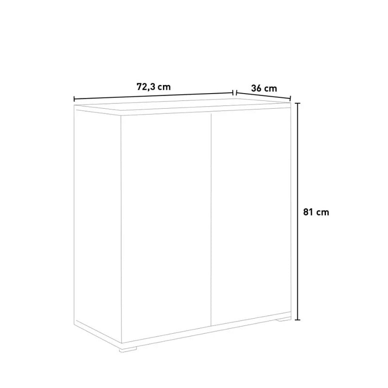 Armadietto Multiuso 2 Ante 72,3x36x81 cm in Truciolare Nobilitato Olmo-5