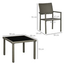 Set Tavolo e 4 Sedie da Giardino in Rattan PE Grigio-3