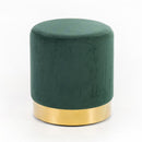 Pouf in Tessuto Vellutato Ø36 cm Verde-1