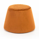 Pouf in Tessuto Vellutato Ø33 cm Arancione-1