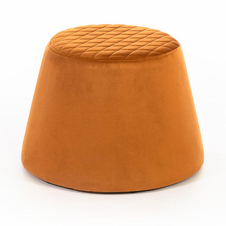 Pouf in Tessuto Vellutato Ø33 cm Arancione-1