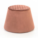 Pouf in Tessuto Vellutato Ø33 cm Rosa Antico-1