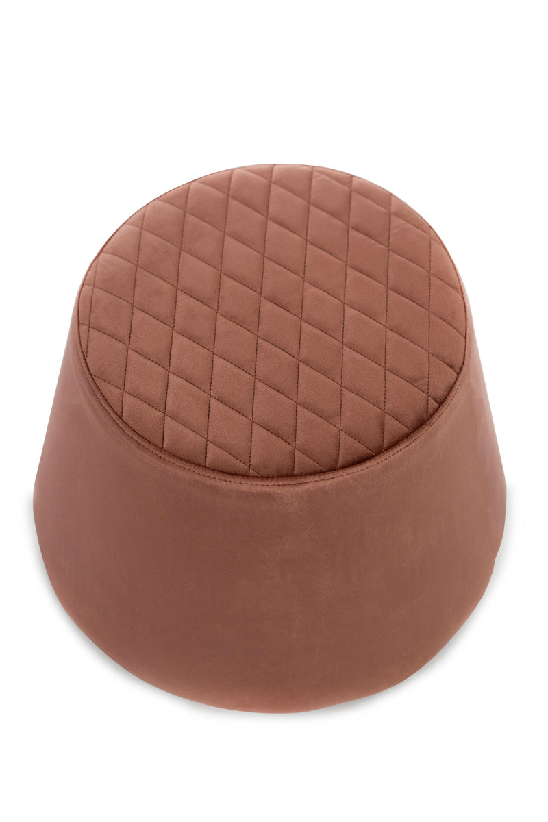 Pouf in Tessuto Vellutato Ø33 cm Rosa Antico-2