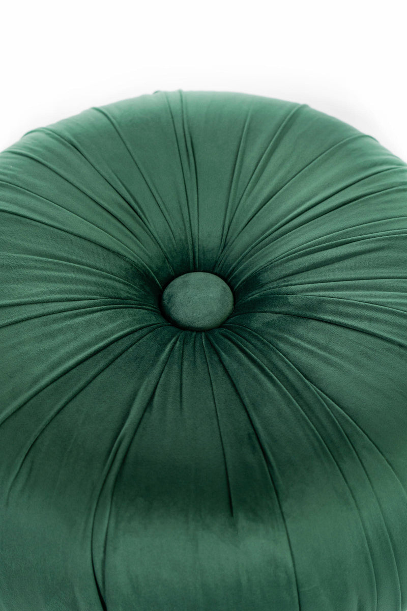 Pouf in Tessuto Vellutato Ø36 cm Verde-3