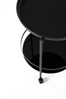 Carrello Portabevande 47x46xH66,5 cm in Metallo e Vetro Naryn Nero-2