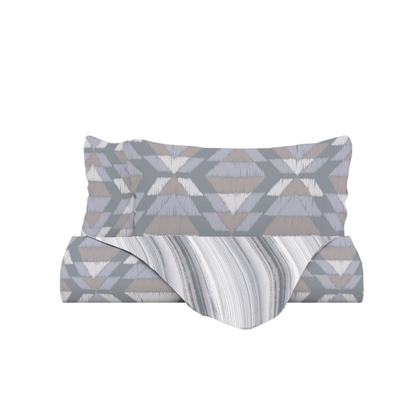 acquista Housse de couette avec taies d'oreiller imprimées Athena Belek Gris Différentes tailles