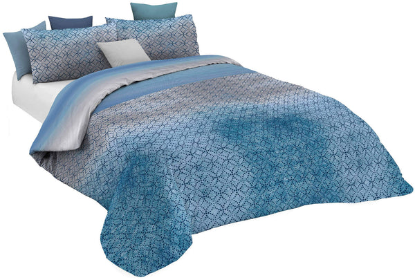 acquista Housse de couette avec taies d'oreiller imprimées Athena Dakar Bleu Différentes tailles