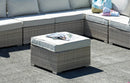 Tavolino da Giardino 66x66x32 cm in Rattan Sintentico Beige Vorghini Barbados-2