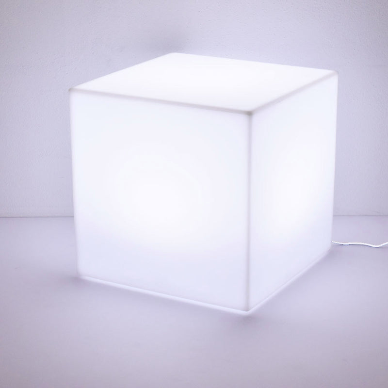 Cubo Luminoso da Giardino a LED 40x40 cm in Resina 5W Cube Bianco Freddo-3