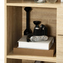 Libreria a Parete 80x35x155 cm in MDF e Metallo Legno Naturale-9