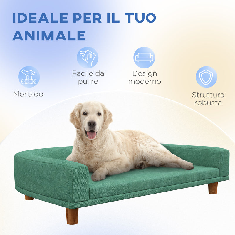 Divano per Cani Taglia Grande 98x67x25 cm con Cuscino Sfoderabile Verde Chiaro-7