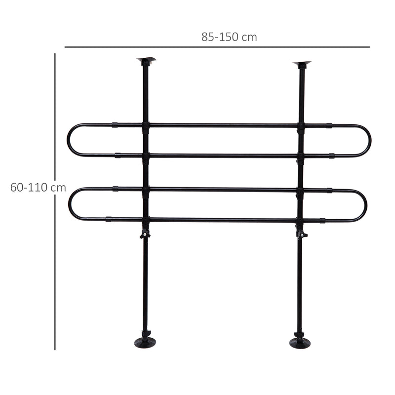 Griglia Divisoria Regolabile per Trasporto Cani per Auto Nero-3