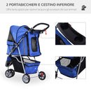 Passeggino per Cani Blu 75x45x97 cm -6