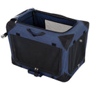 Trasportino Pieghevole per Cani e Gatti Blu nero 60x42x42 cm -4