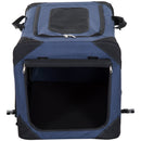 Trasportino Pieghevole per Cani e Gatti Blu nero 60x42x42 cm -5