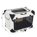 Trasportino Pieghevole per Cani e Gatti Crema nero 60x42x42 cm -3