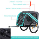 Carrello Rimorchio per Cani da Bicicletta Impermeabile  Azzurro e Grigio-5