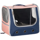 Borsa Trasportino 42x30x36 cm per Cani e Gatti 3 Entrate Rosa e Blu-1