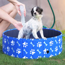 Piscina Rigida per Cani Taglia Piccola 35 Kg Ø100x30 cm in PVC e Truciolare Blu-2