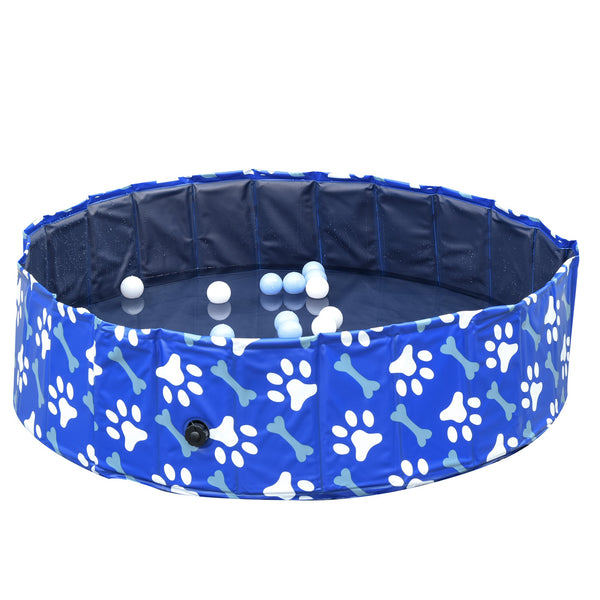 Piscine Rigide pour Chiens de Taille Moyenne 65 Kg Ø120x30 cm en PVC et Aggloméré Bleu prezzo