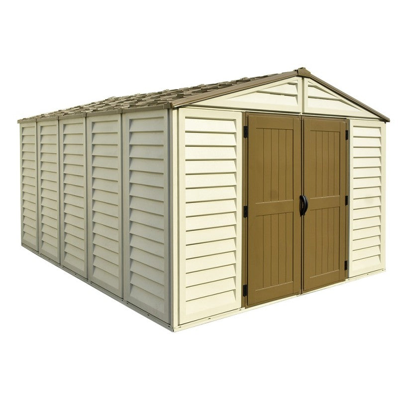 Casetta Box da Giardino 325x319x233 cm in PVC Avorio/Marrone-4