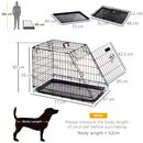 Trasportino per Cani 76x48x55 cm in Metallo Nero-3